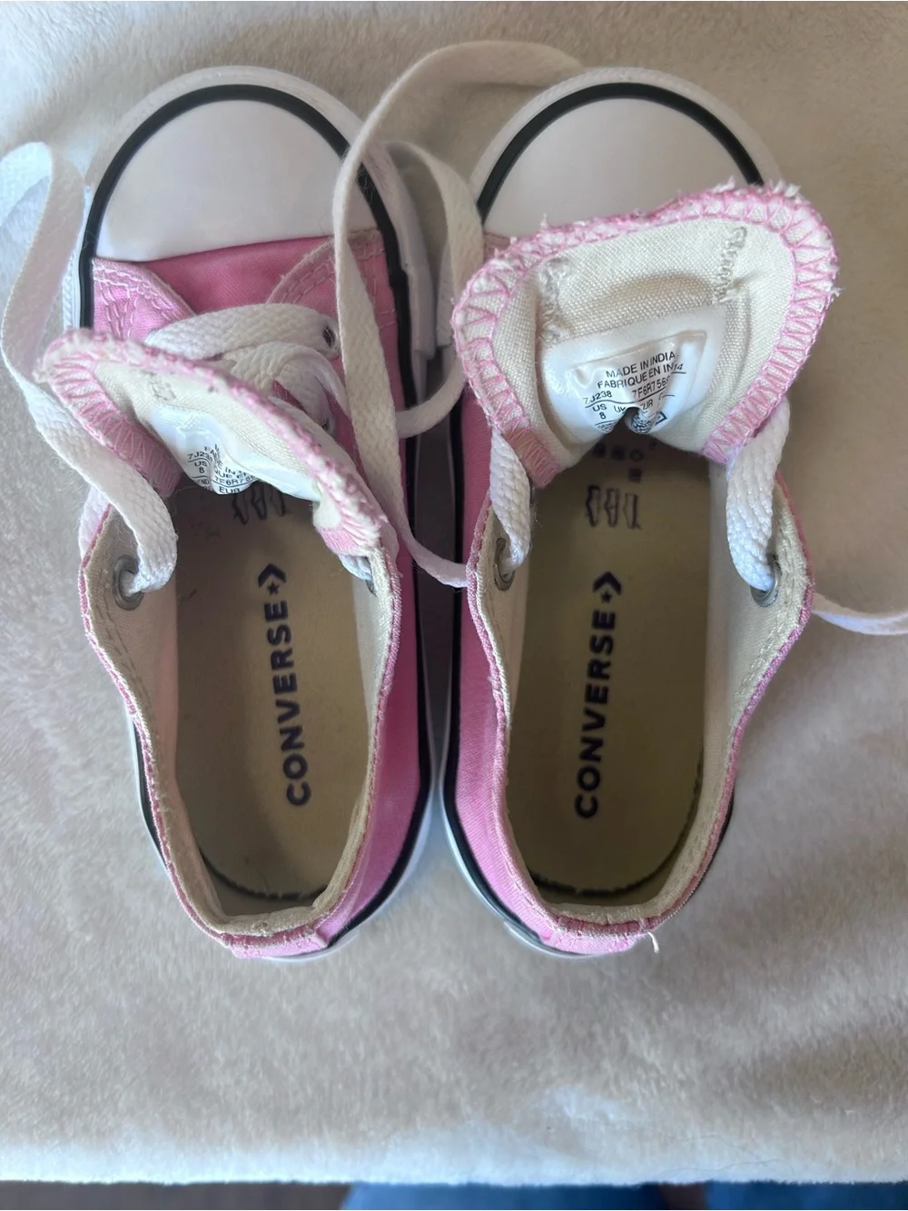 Converse Kids Pink Low Top Sneakers with White Accents